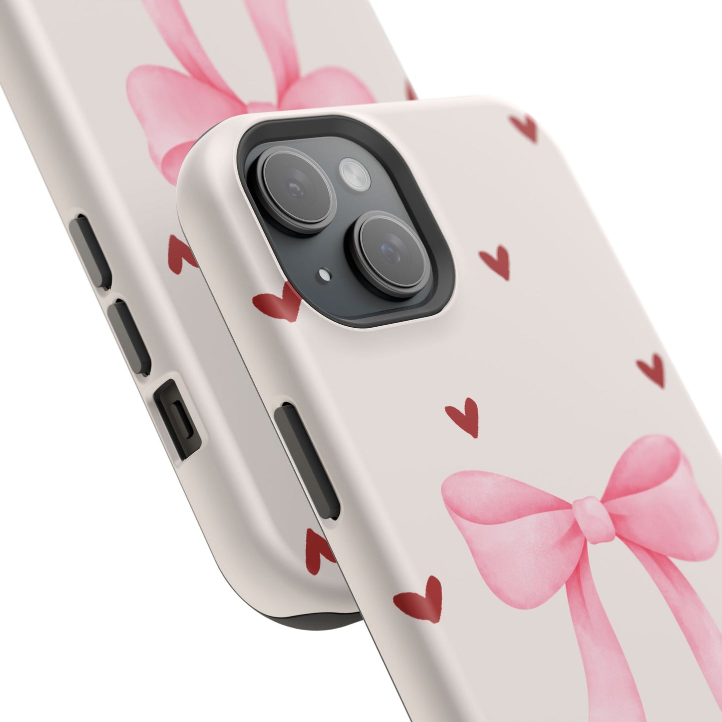 Pink Bow & Red Hearts MagSafe iPhone® Case