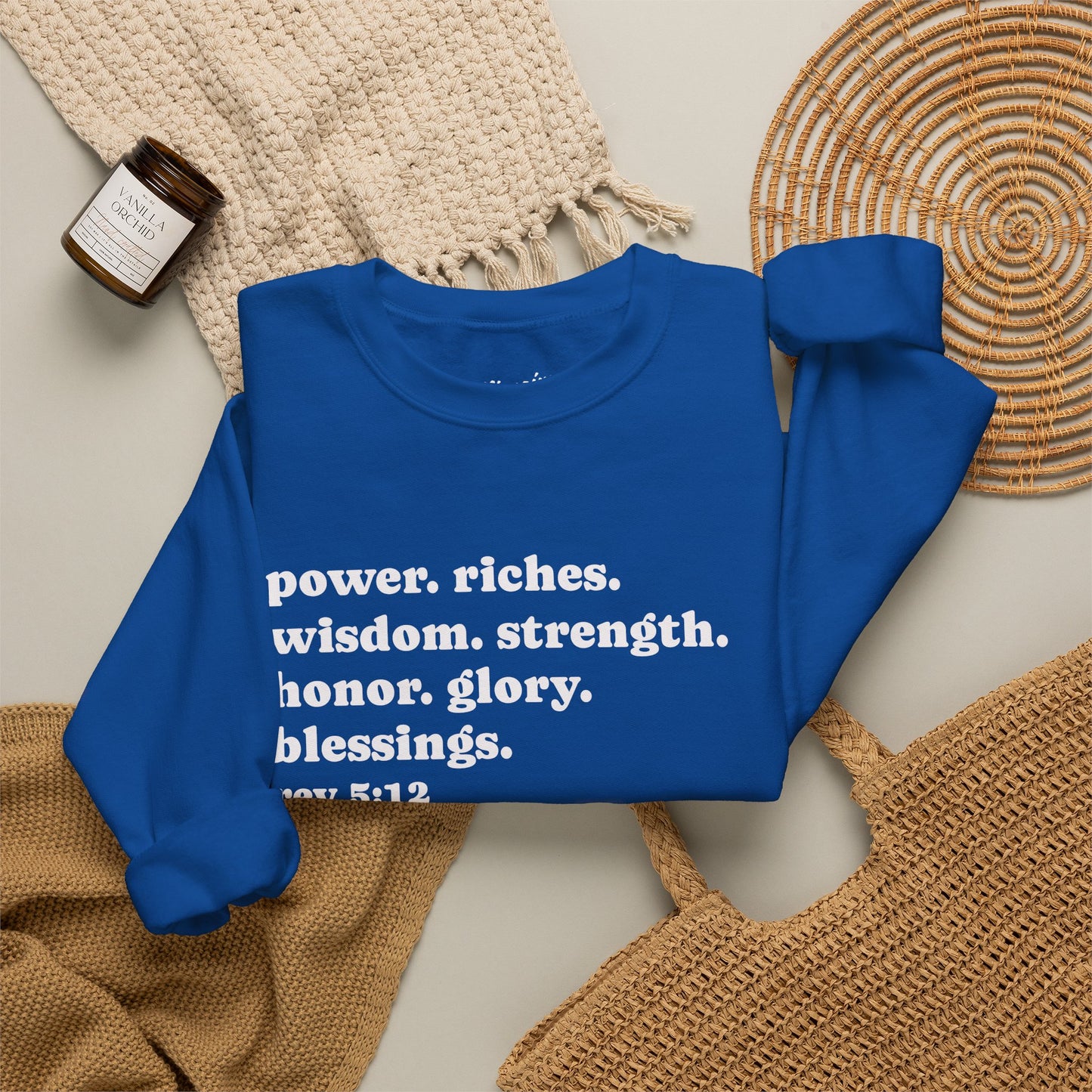 Declaring Your Power. Riches. Wisdom. Strength Crewneck Sweatshirt