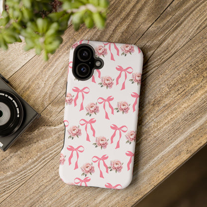 Pink Bow & Flowers MagSafe iPhone® Case