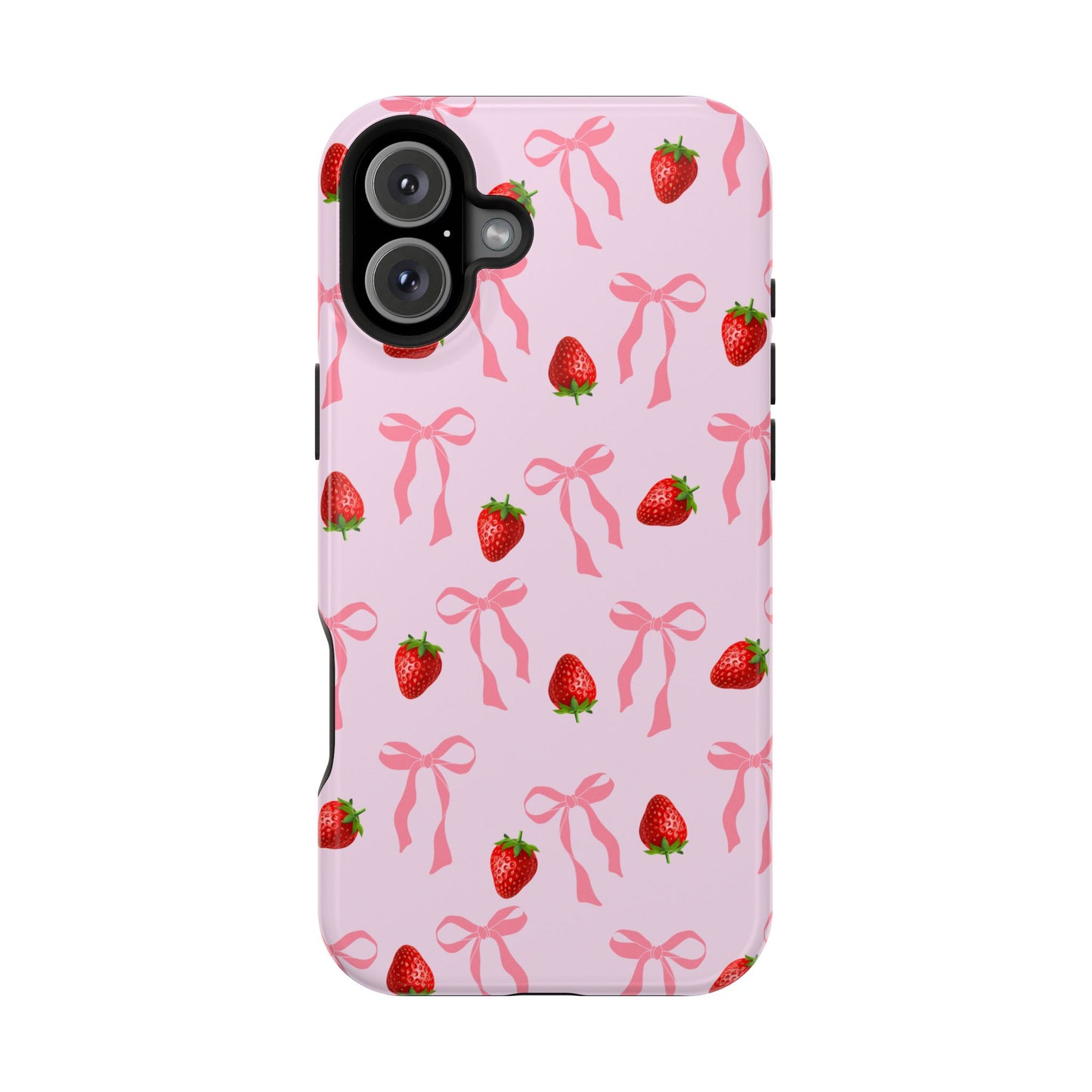 Pink Bow & Strawberry MagSafe iPhone® Case