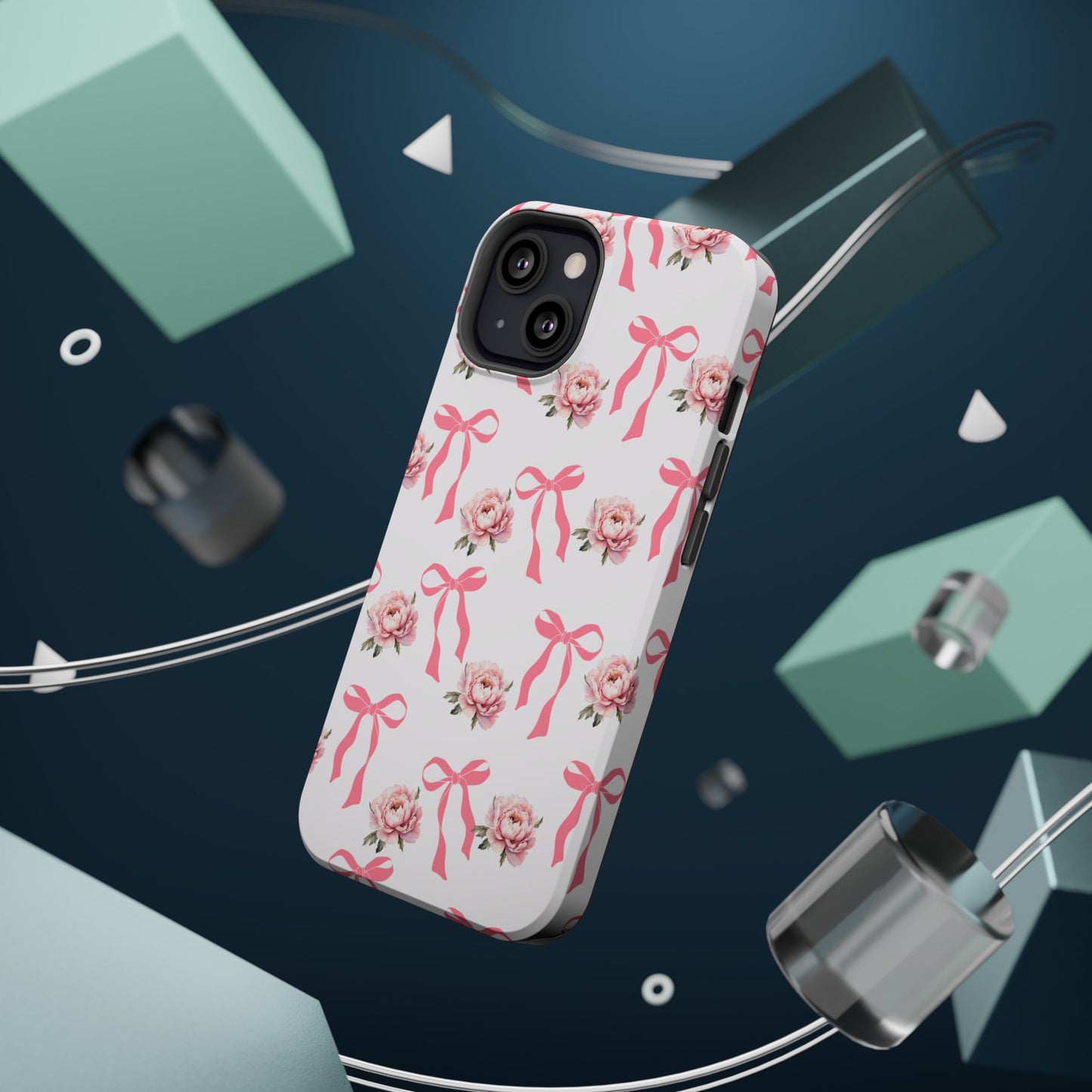 Pink Bow & Flowers MagSafe iPhone® Case