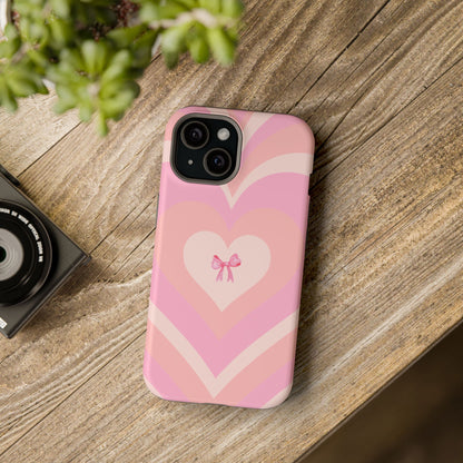Pink Bow & Big Hearts MagSafe iPhone® Case