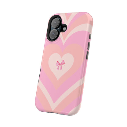 Pink Bow & Big Hearts MagSafe iPhone® Case