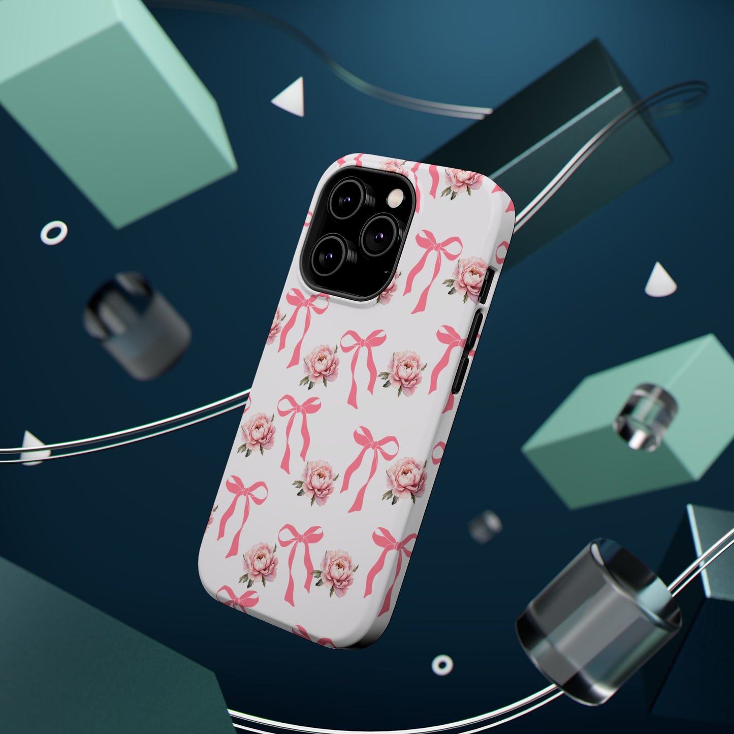 Pink Bow & Flowers MagSafe iPhone® Case