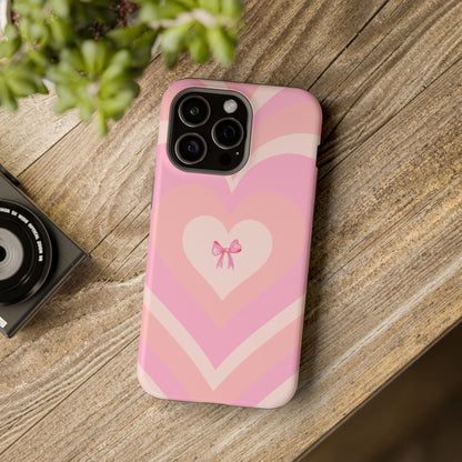 Pink Bow & Big Hearts MagSafe iPhone® Case