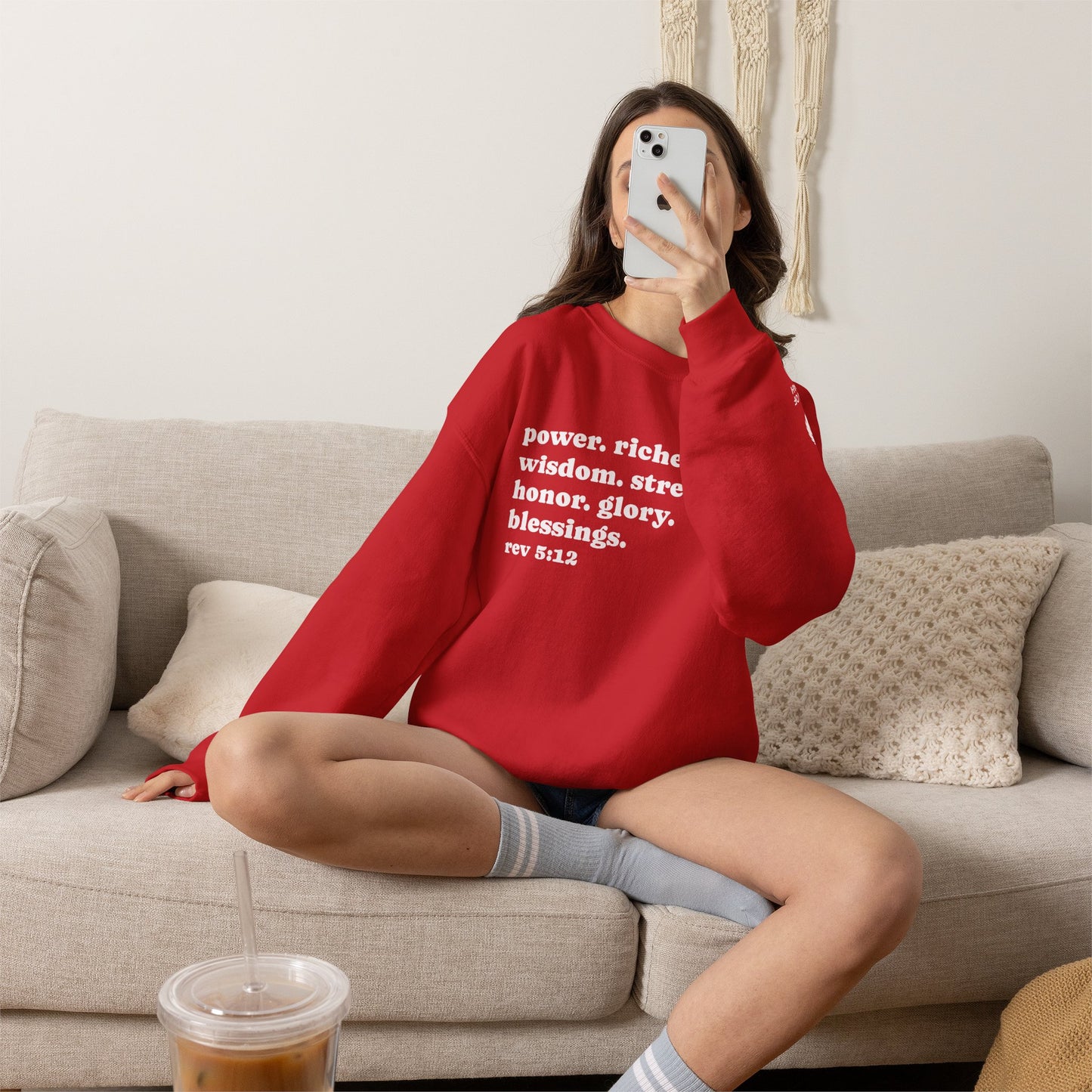 Declaring Your Power. Riches. Wisdom. Strength Crewneck Sweatshirt