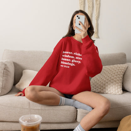 Declaring Your Power. Riches. Wisdom. Strength Crewneck Sweatshirt