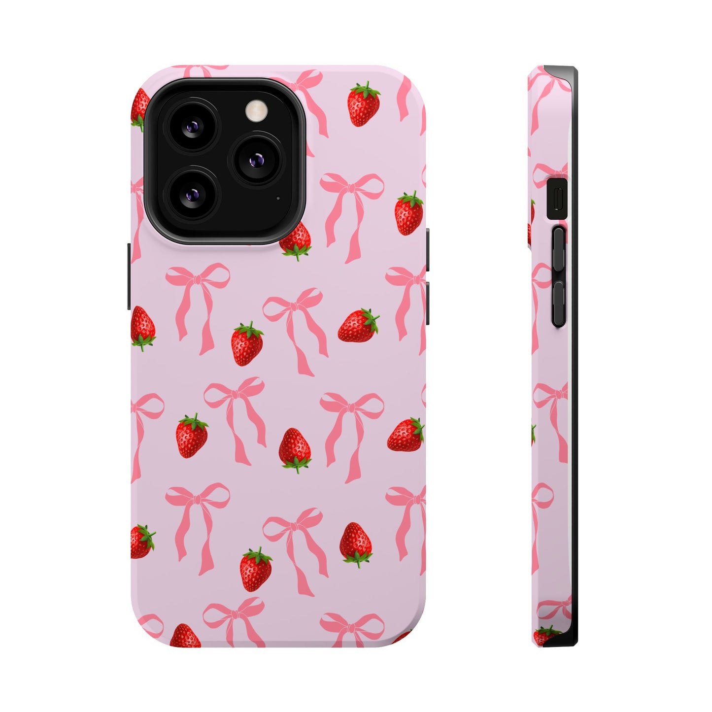 Pink Bow & Strawberry MagSafe iPhone® Case