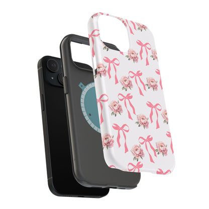 Pink Bow & Flowers MagSafe iPhone® Case