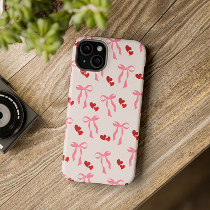 Pink Bows & Hearts MagSafe iPhone® Case