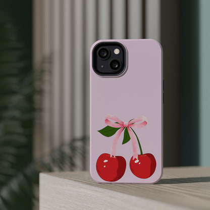 Pink Bow & Cherry MagSafe iPhone® Case