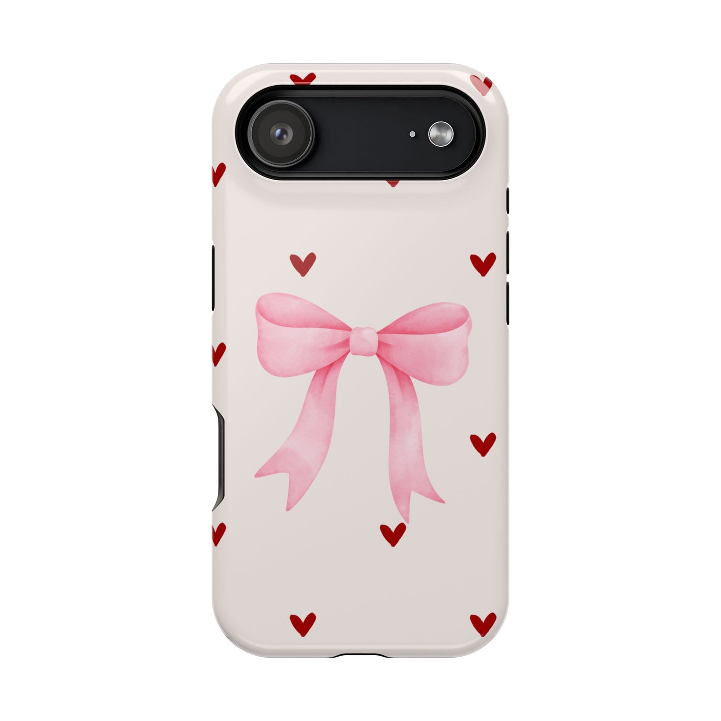 Pink Bow & Red Hearts MagSafe iPhone® Case