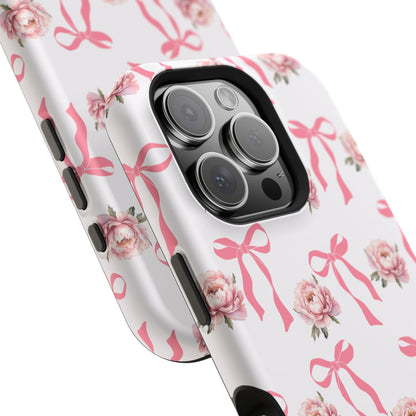 Pink Bow & Flowers MagSafe iPhone® Case