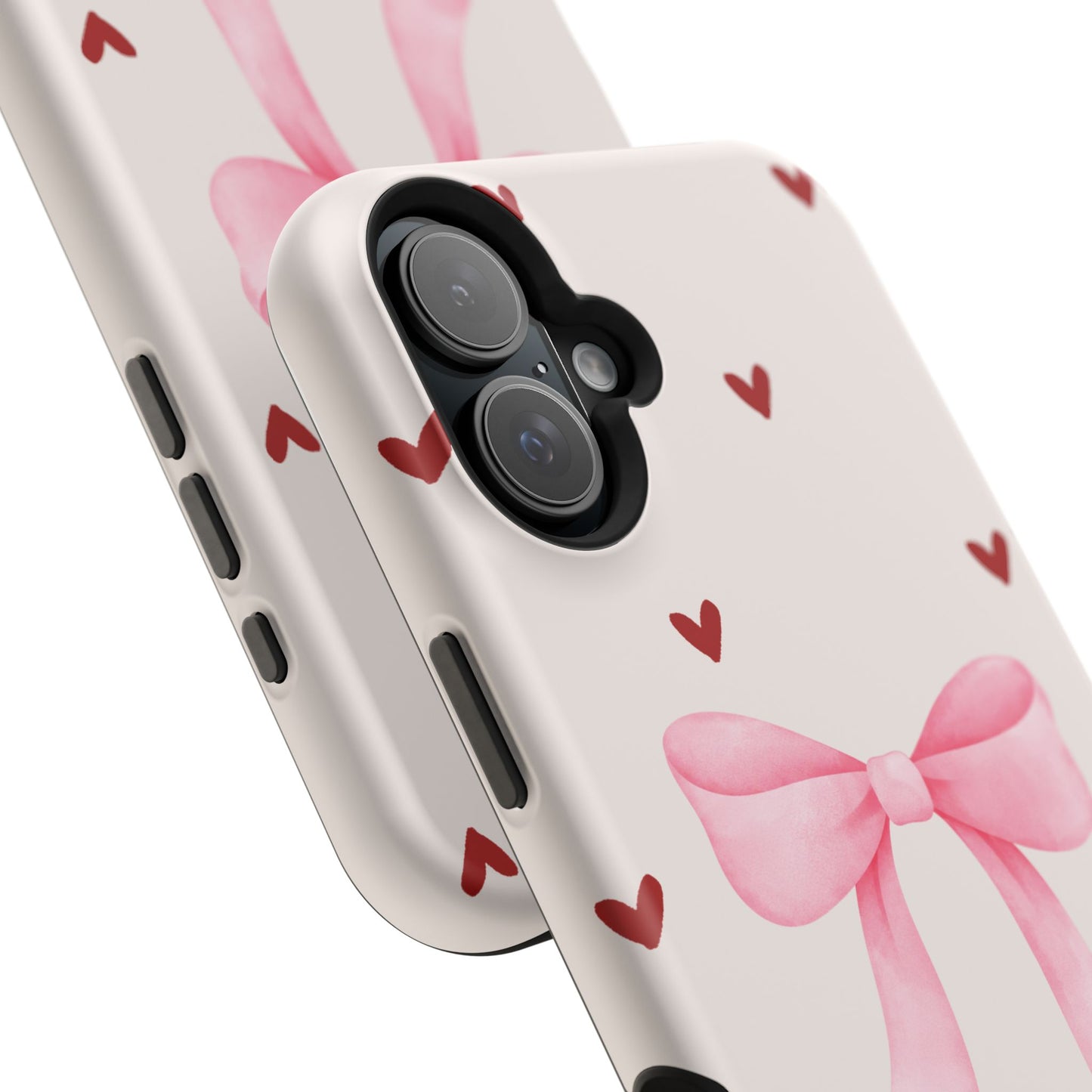Pink Bow & Red Hearts MagSafe iPhone® Case