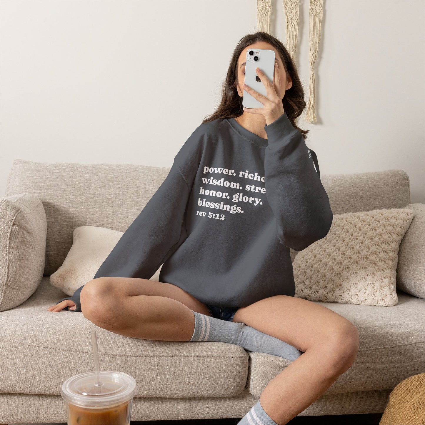 Declaring Your Power. Riches. Wisdom. Strength Crewneck Sweatshirt