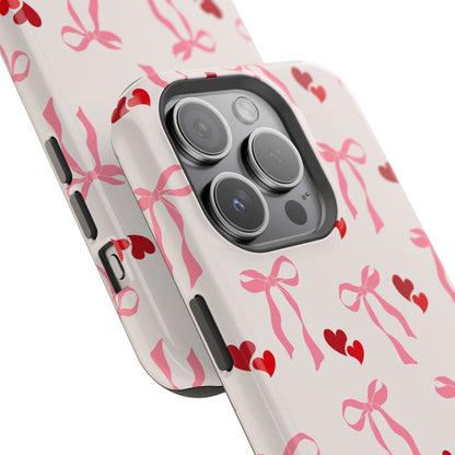 Pink Bows & Hearts MagSafe iPhone® Case