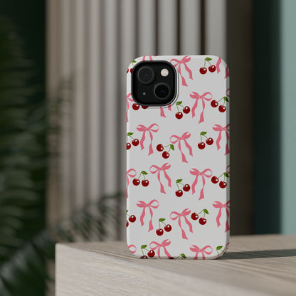 Pink Bows & Cherry MagSafe iPhone® Case