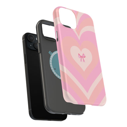Pink Bow & Big Hearts MagSafe iPhone® Case