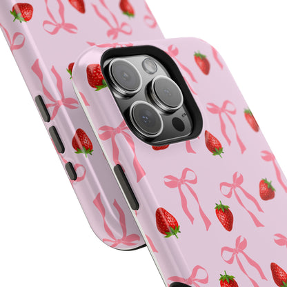 Pink Bow & Strawberry MagSafe iPhone® Case