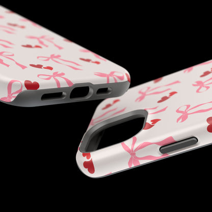 Pink Bows & Hearts MagSafe iPhone® Case