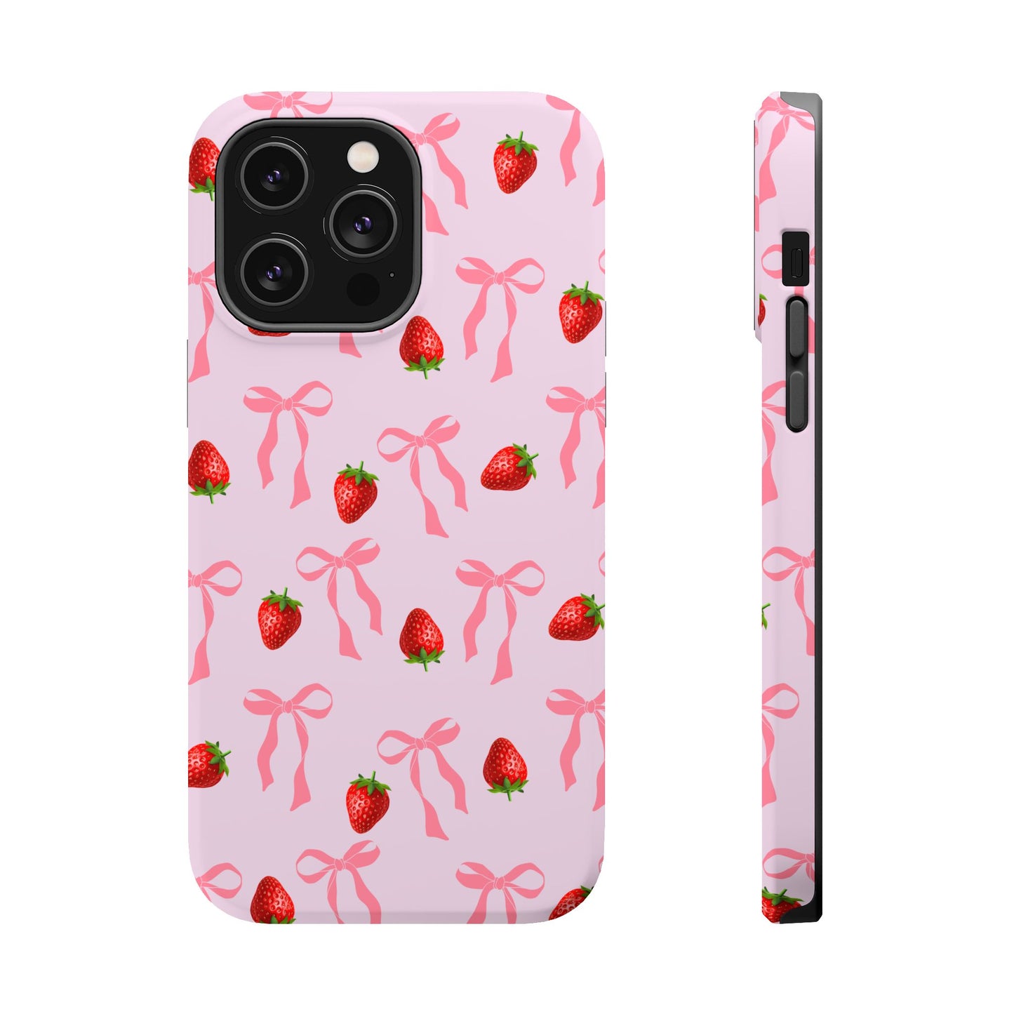 Pink Bow & Strawberry MagSafe iPhone® Case