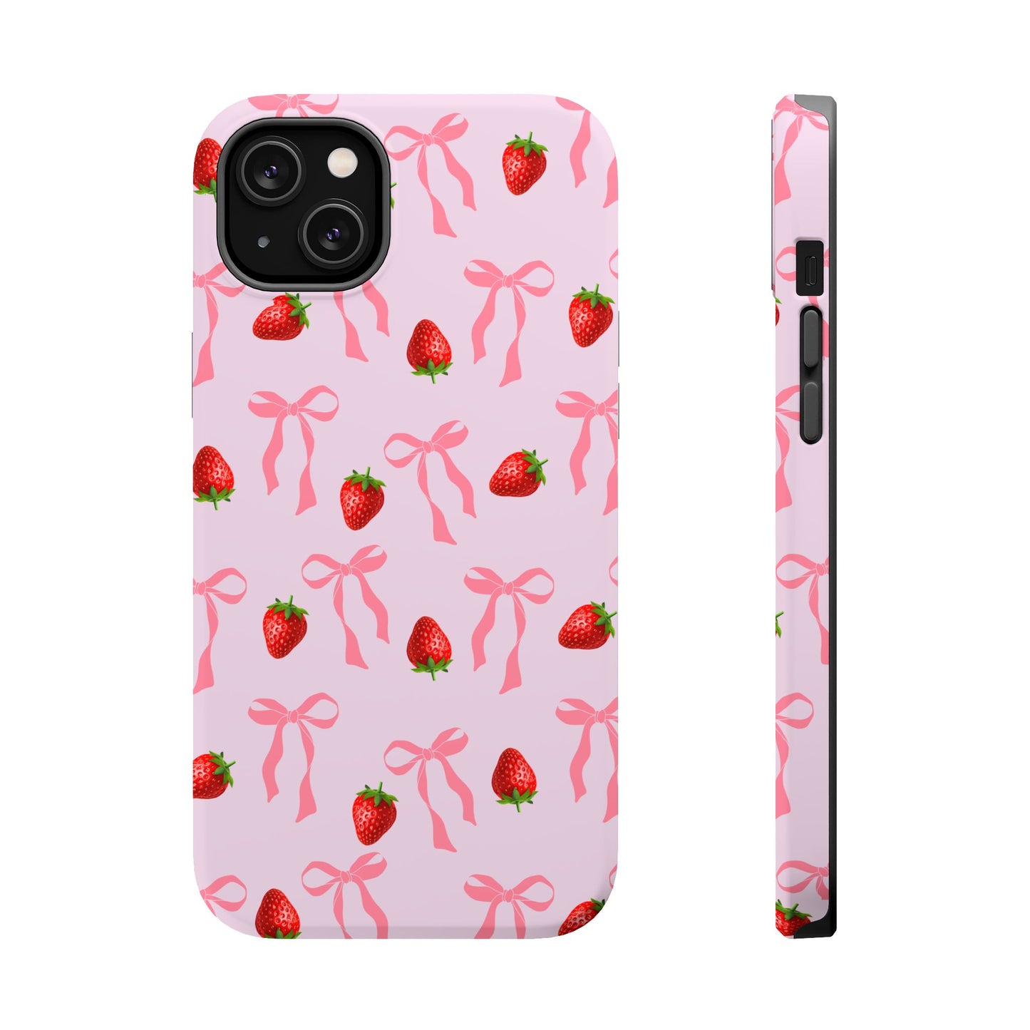 Pink Bow & Strawberry MagSafe iPhone® Case