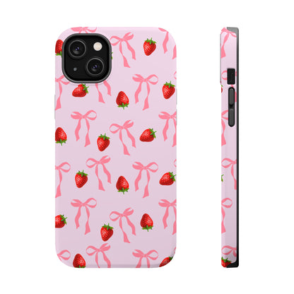 Pink Bow & Strawberry MagSafe iPhone® Case