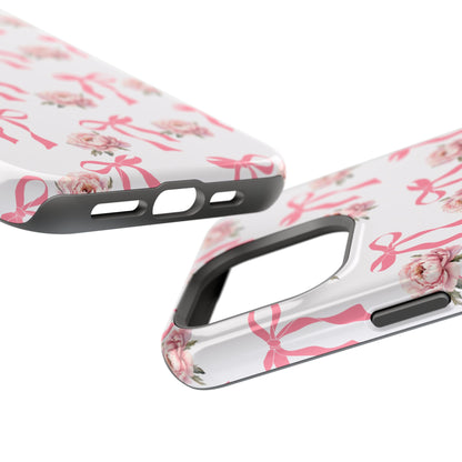 Pink Bow & Flowers MagSafe iPhone® Case