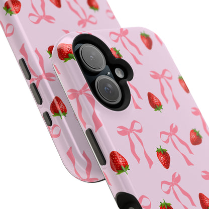 Pink Bow & Strawberry MagSafe iPhone® Case