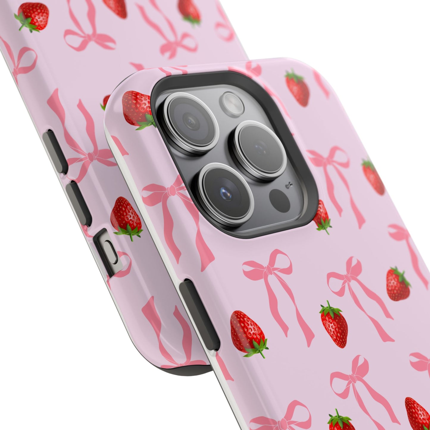 Pink Bow & Strawberry MagSafe iPhone® Case