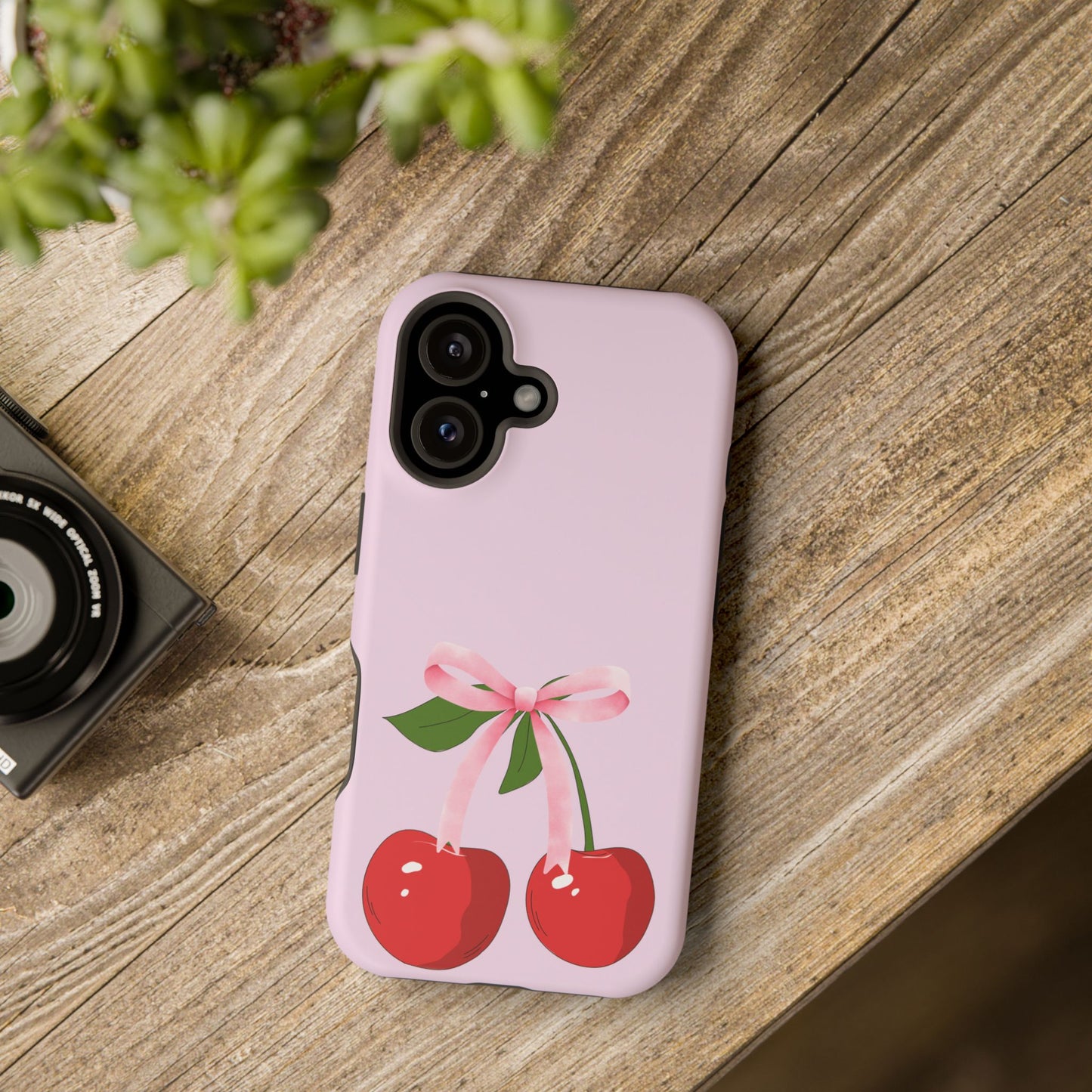 Pink Bow & Cherry MagSafe iPhone® Case