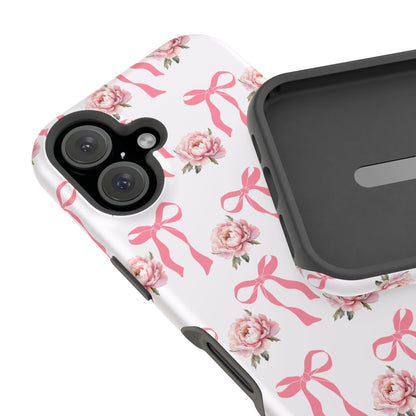 Pink Bow & Flowers MagSafe iPhone® Case