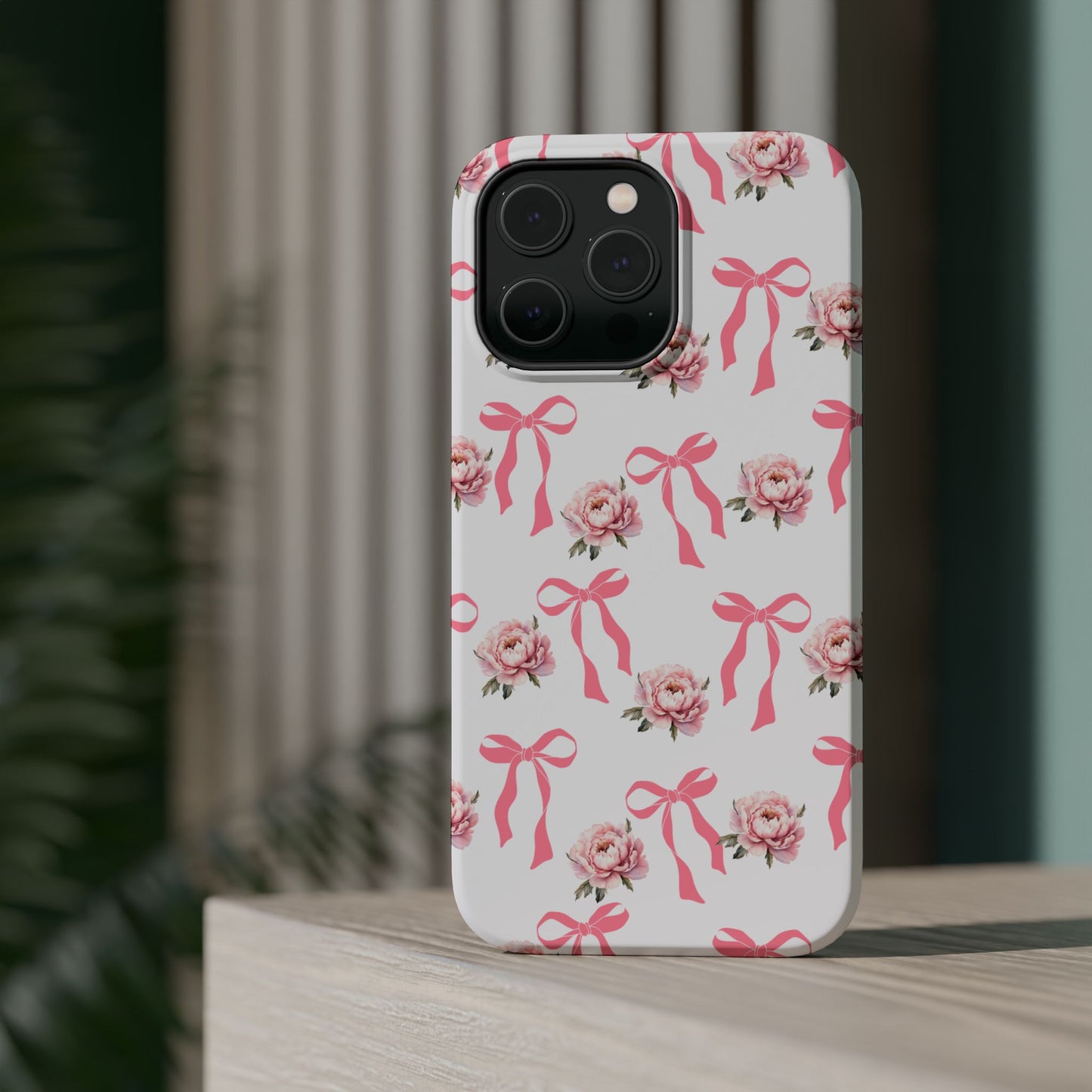 Pink Bow & Flowers MagSafe iPhone® Case