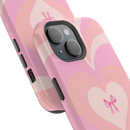 Pink Bow & Big Hearts MagSafe iPhone® Case