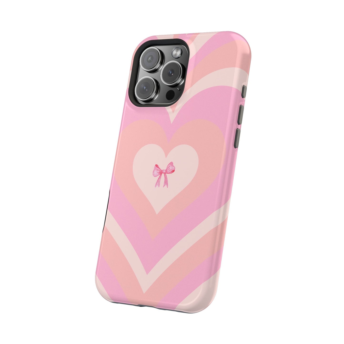 Pink Bow & Big Hearts MagSafe iPhone® Case