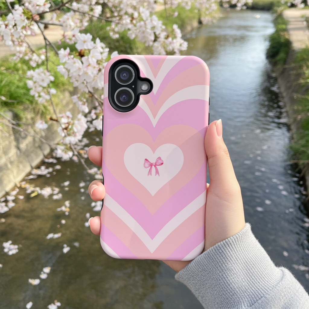 Pink Bow & Big Hearts MagSafe iPhone® Case