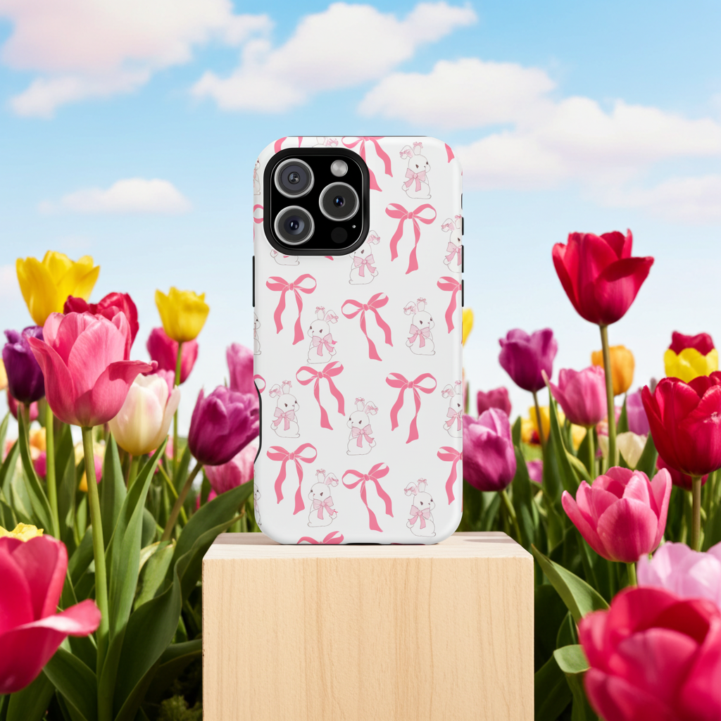 Pink Bows & Bunnies MagSafe iPhone® Case