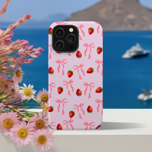 Pink Bows & Strawberry MagSafe iPhone® Case