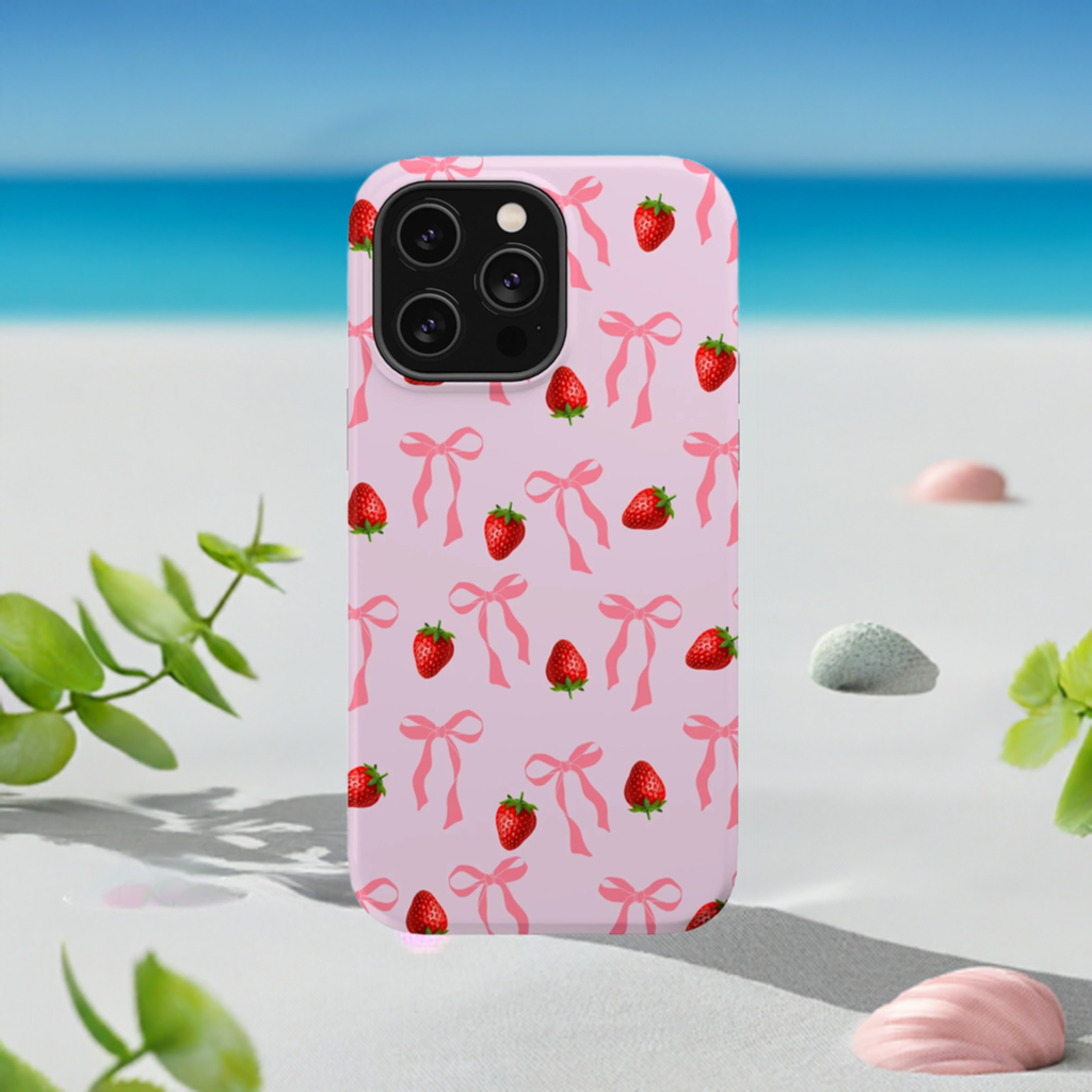 Pink Bows & Strawberry MagSafe iPhone® Case