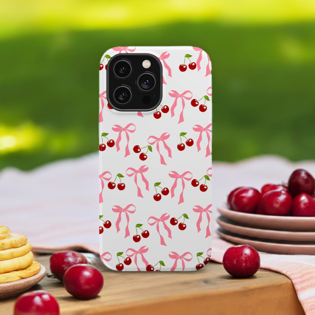 Pink Bows & Cherry MagSafe iPhone® Case