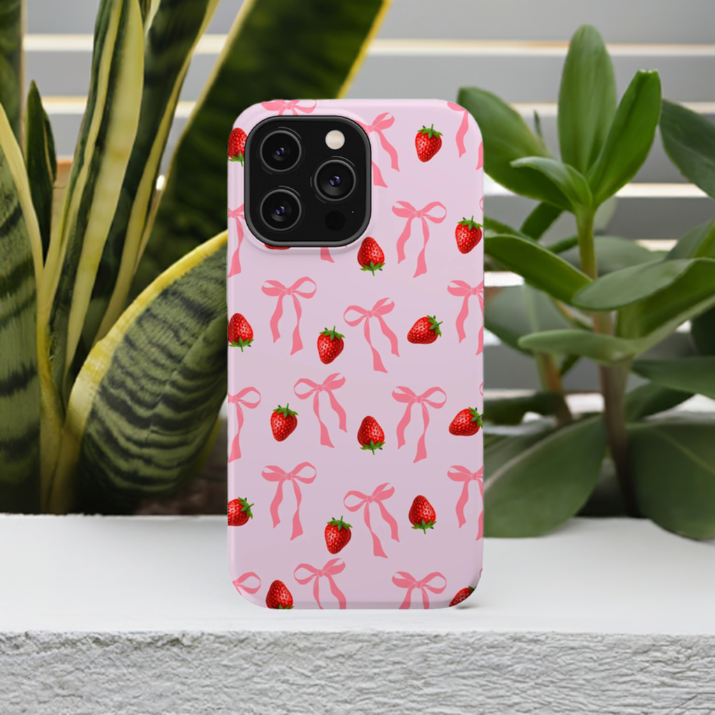 Pink Bows & Strawberry MagSafe iPhone® Case