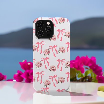 Pink Bows & Flowers MagSafe iPhone® Case