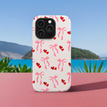 Pink Bows & Hearts MagSafe iPhone® Case