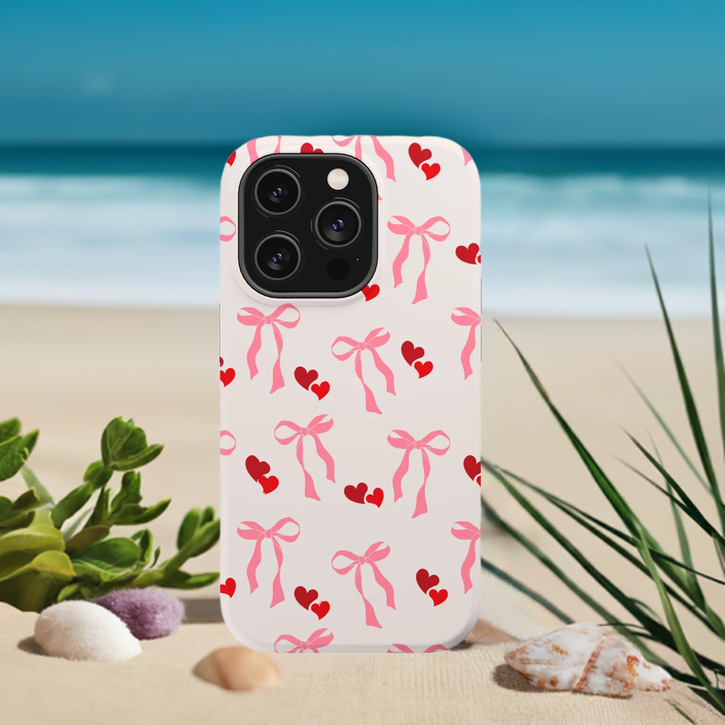 Pink Bows & Hearts MagSafe iPhone® Case