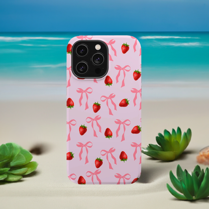 Pink Bows & Strawberry MagSafe iPhone® Case