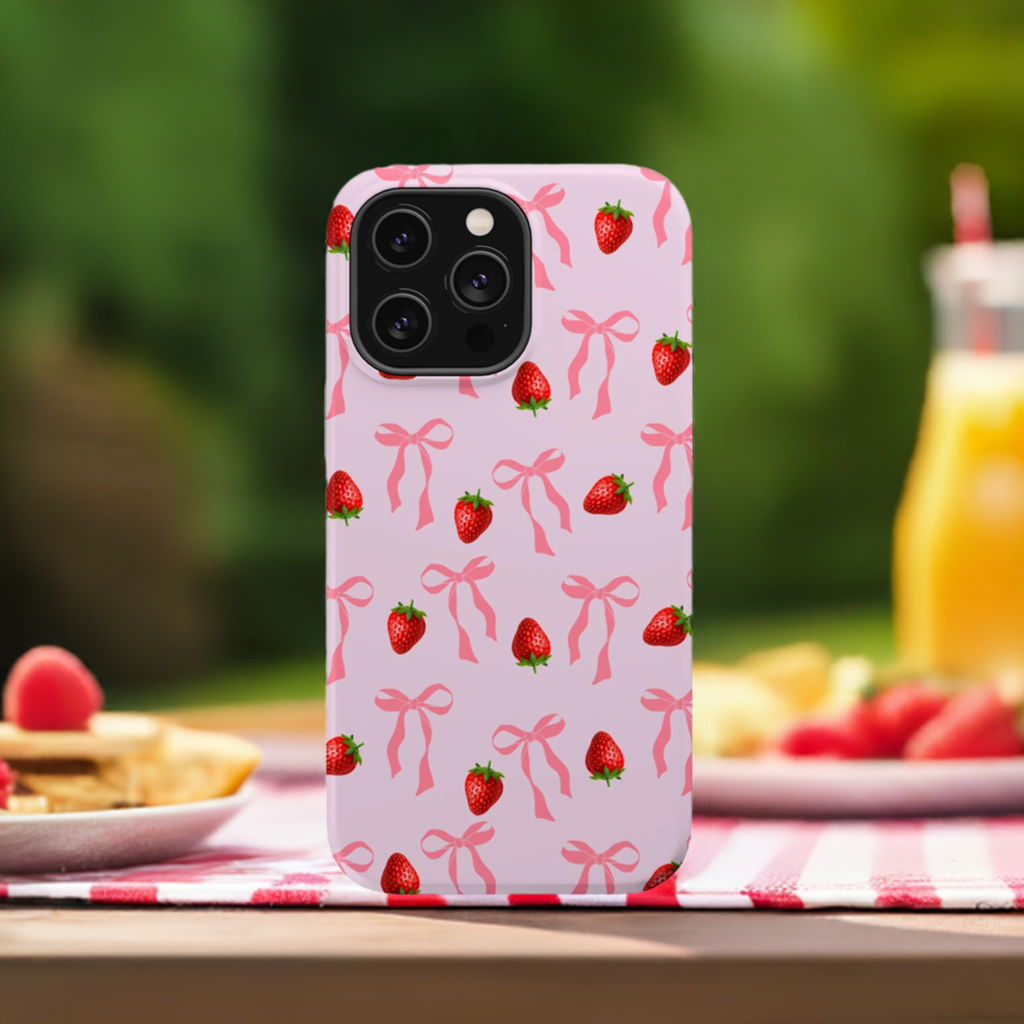 Pink Bows & Strawberry MagSafe iPhone® Case
