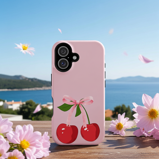 Pink Bow & Cherry MagSafe iPhone® Case